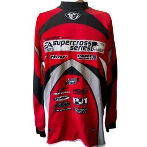 Vtg Collectors SFX Thor EA Sports Motocross Supercross Series red jersey size XL
